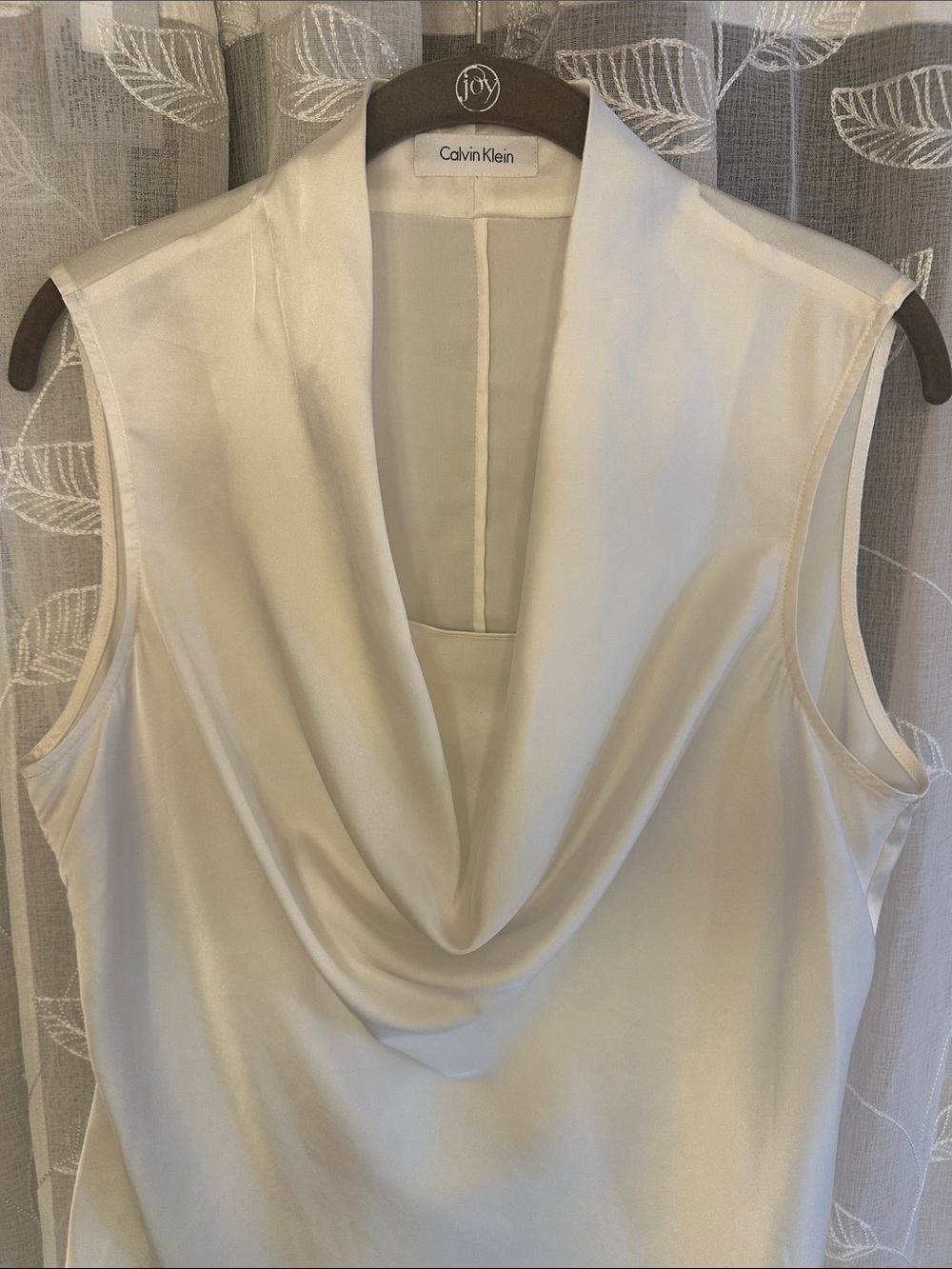 Calvin Klein Ivory Sleeveless Cowl Neck Blouse - Picture 1 of 6